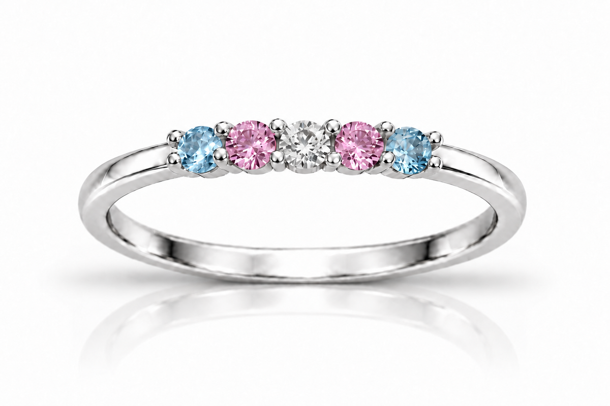 Build Your Flag - Trans Pride Ring in Sterling Silver